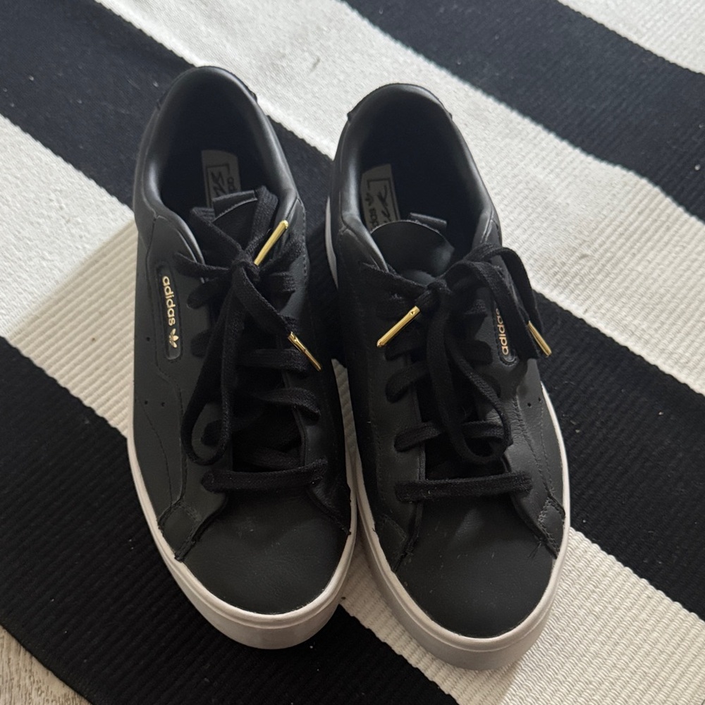 Adidas Black and Gold Casual Sneakers